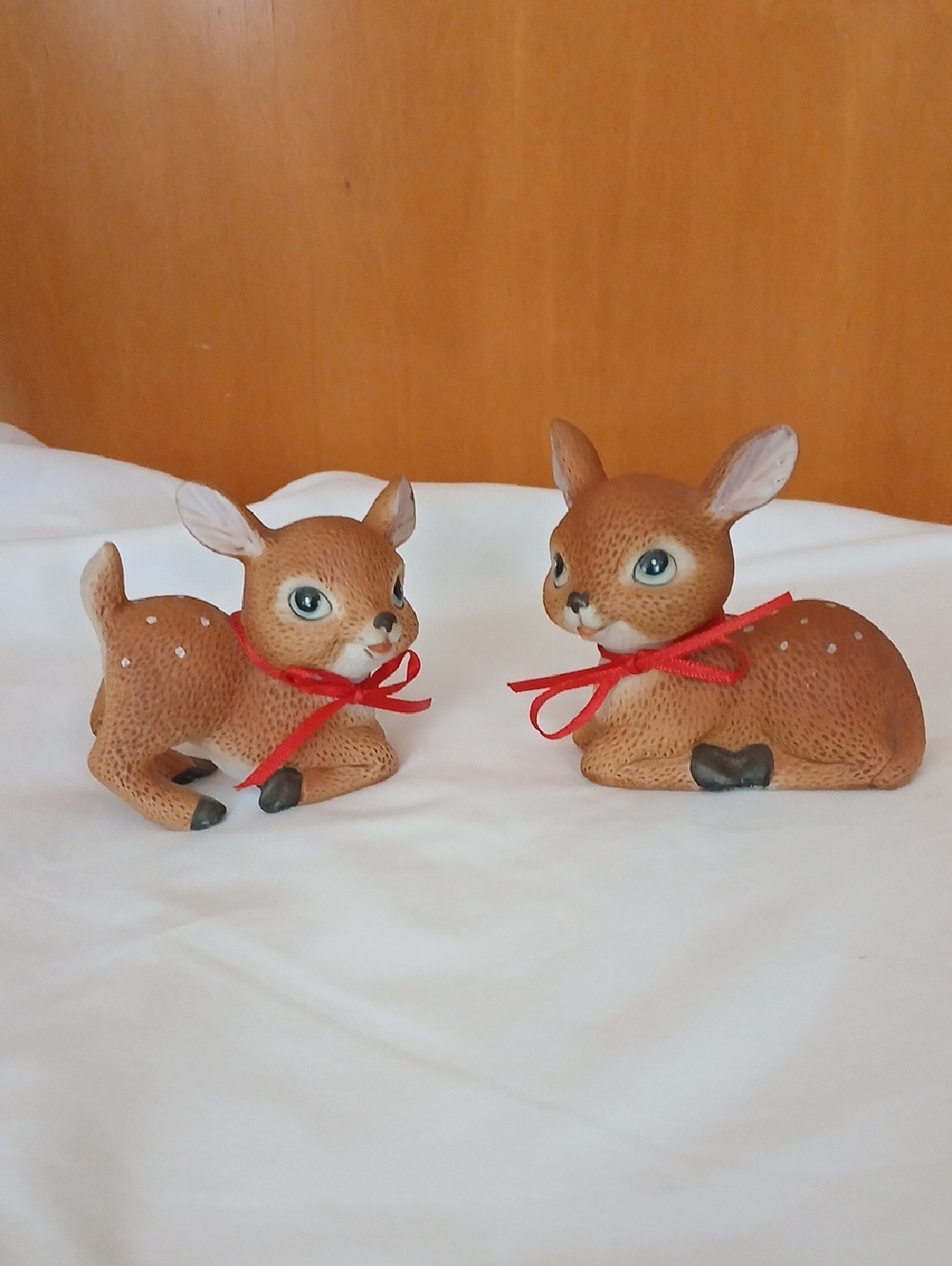 Pair of Vintage Ceramic Homco Fawn Figurines #1473